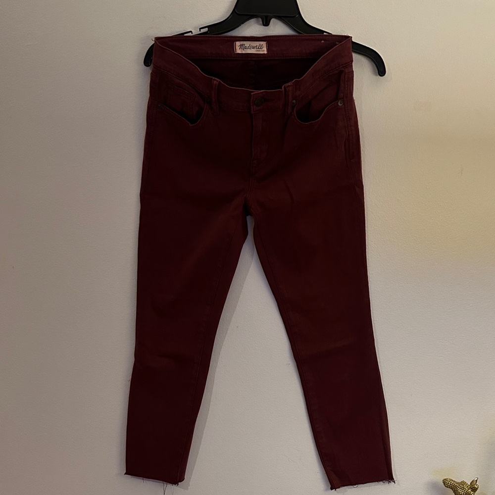 Madewell Dark Red Ankle Jeans - Preloved